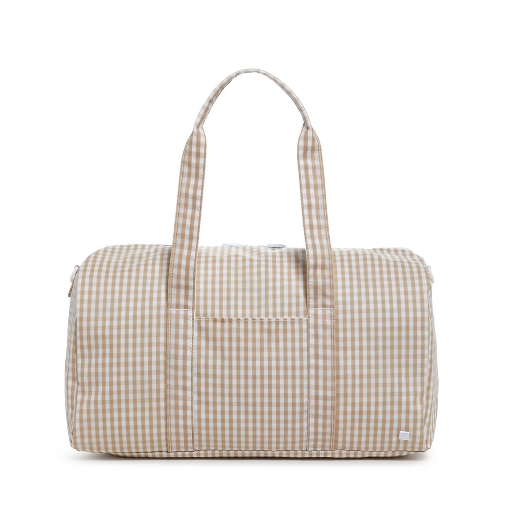 TRVL Design Khaki Gingham Weekender Duffle Bag